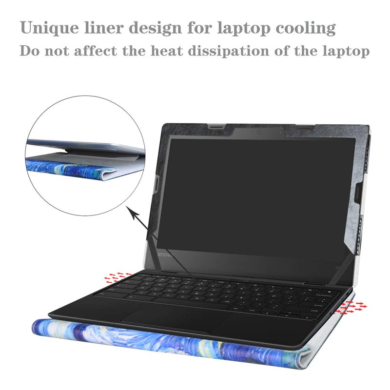 Alapmk غطاء واقي Alapmk لجهاز Lenovo 500e Chromebook الجيل 3/300e Chromebook الجيل 3/100e Chromebook الجيل 3 لابتوب 11.6" (تحذير: لا يناسب 100e Windows و300e Windows الجيل الأول) ، ليلة النجوم - Image 4